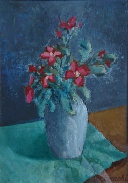 Violette - olio su tavola 25x35 - 1952