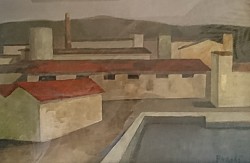 Grande fabbrica - Olio su tela