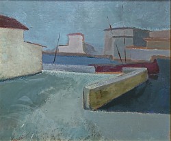 Darsena - olio su tavola - 1954