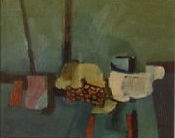 Composizione blù - Olio su tela 50x40