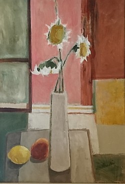 Natura morta con girasoli - Olio su tela