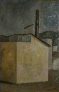 Fabbrichina - Olio su tavola 29x42